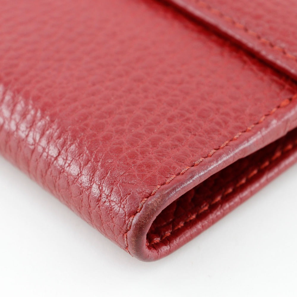 GUCCI Bifold Wallet 456122 leather Red GG Marmont