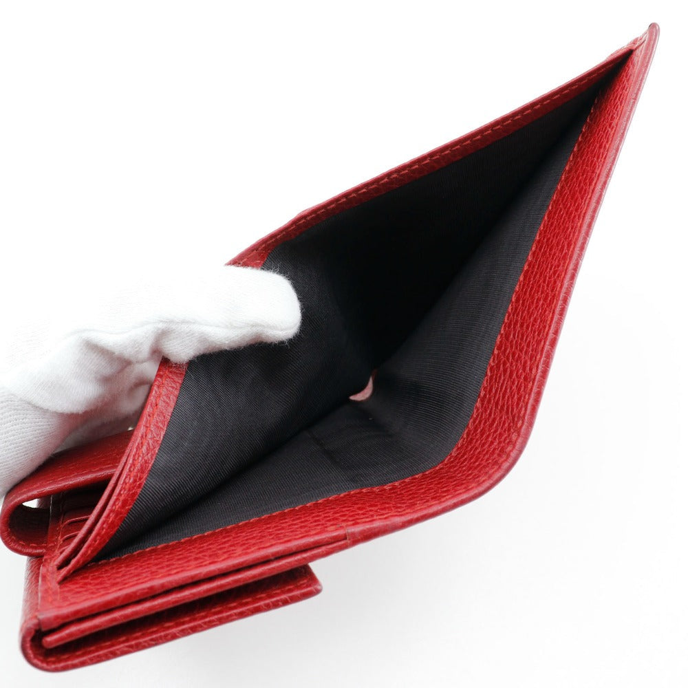 GUCCI Bifold Wallet 456122 leather Red GG Marmont
