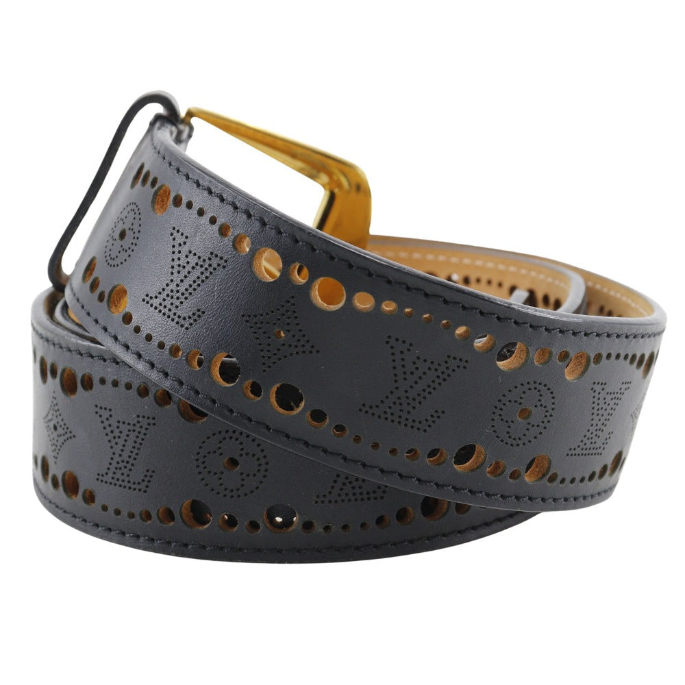 LOUIS VUITTON belt M9679 leather black Nomad Monogram Santur Phoenix 90