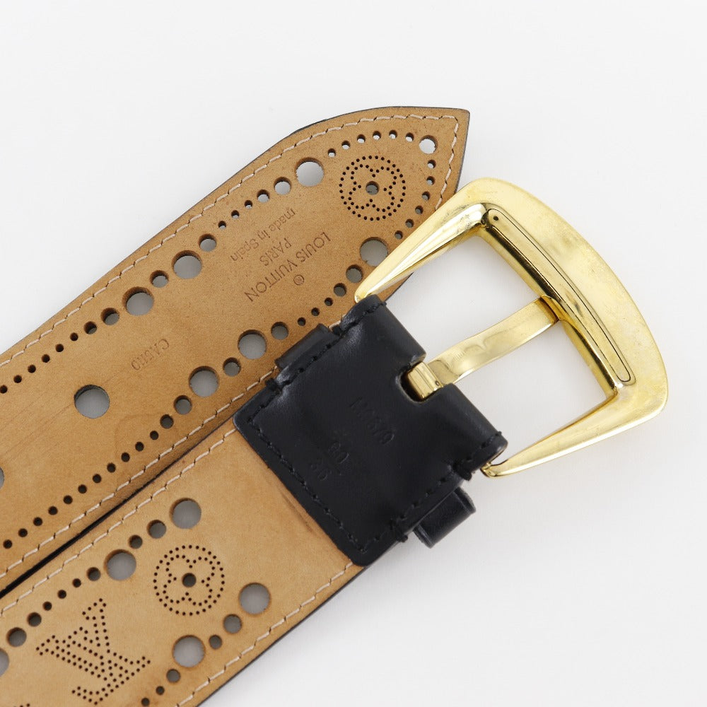 LOUIS VUITTON belt M9679 leather black Nomad Monogram Santur Phoenix 90