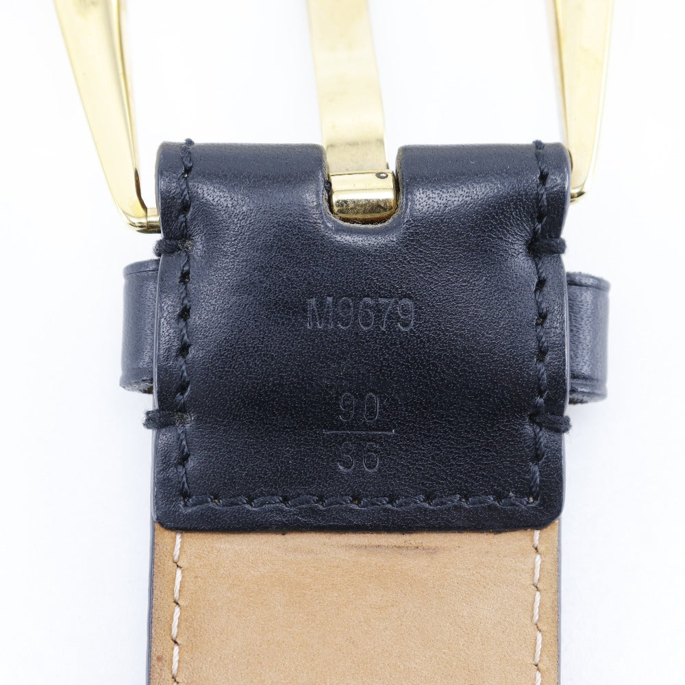 LOUIS VUITTON belt M9679 leather black Nomad Monogram Santur Phoenix 90