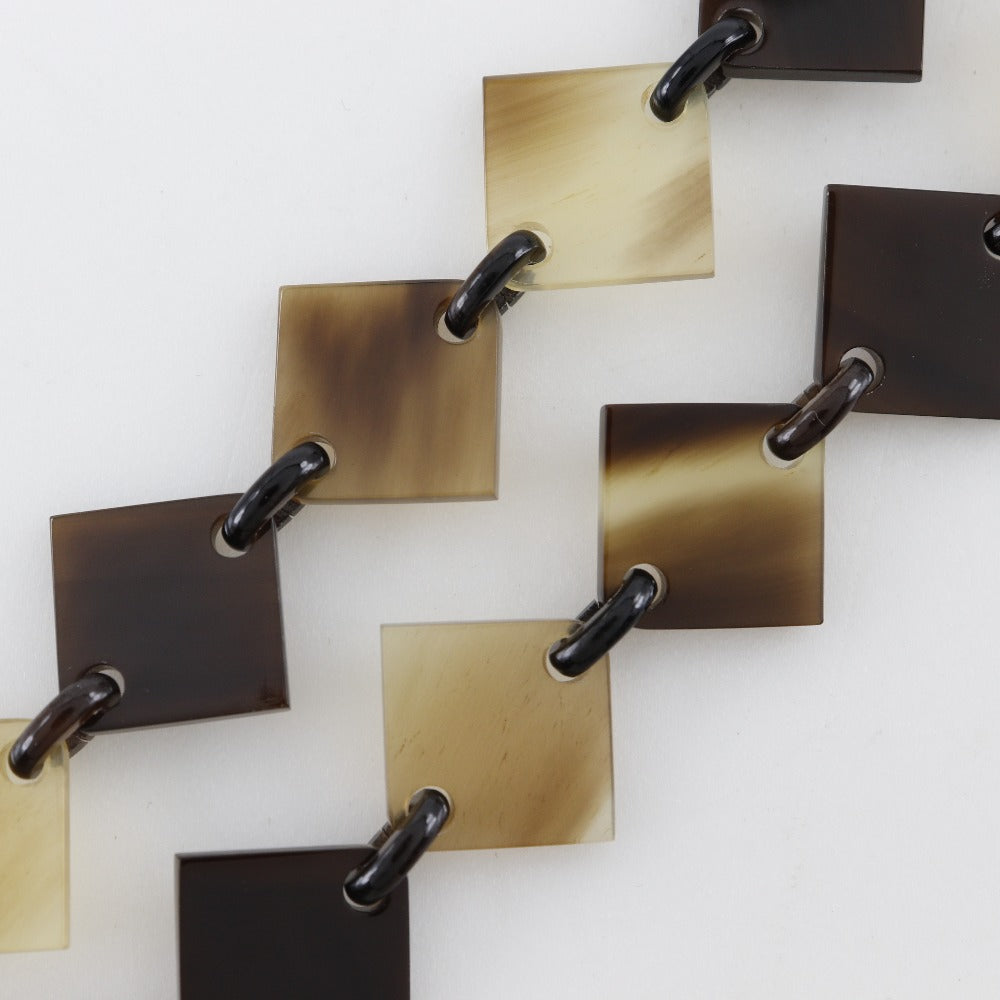 HERMES Necklace Buffalo horn Brown Diva