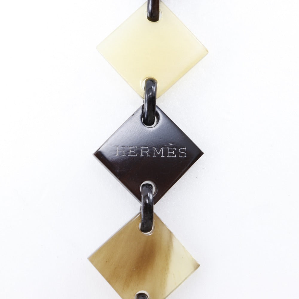 HERMES Necklace Buffalo horn Brown Diva