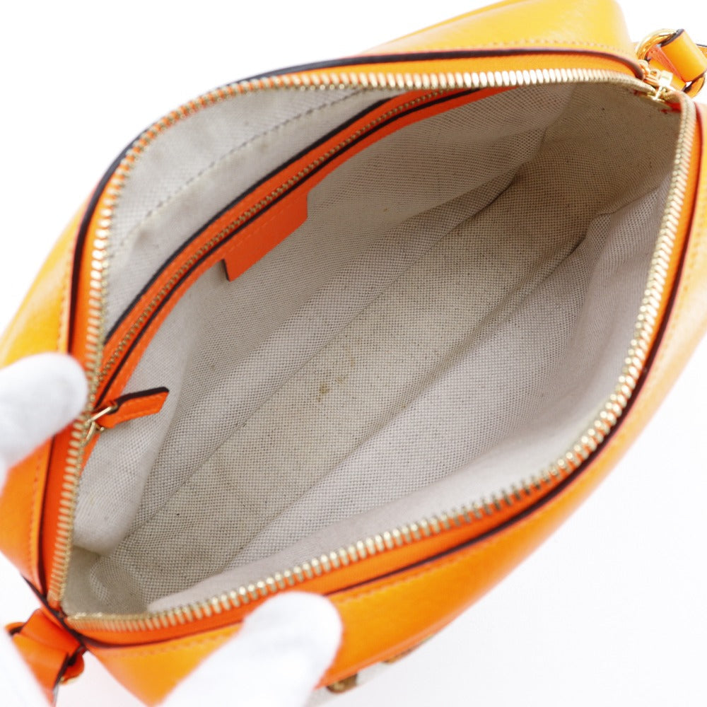 GUCCI Shoulder Bag 550147 Canvas, Leather Orange Floral GG Flora