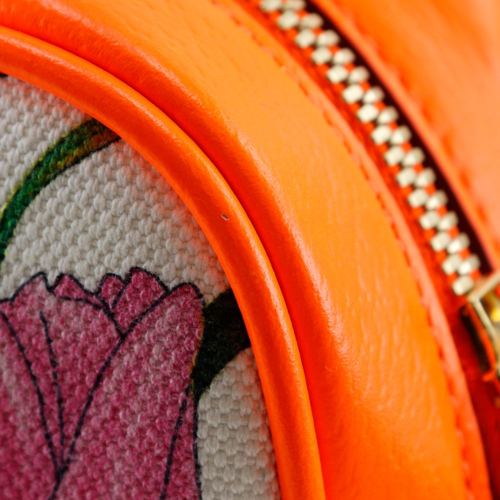 GUCCI Shoulder Bag 550147 Canvas, Leather Orange Floral GG Flora