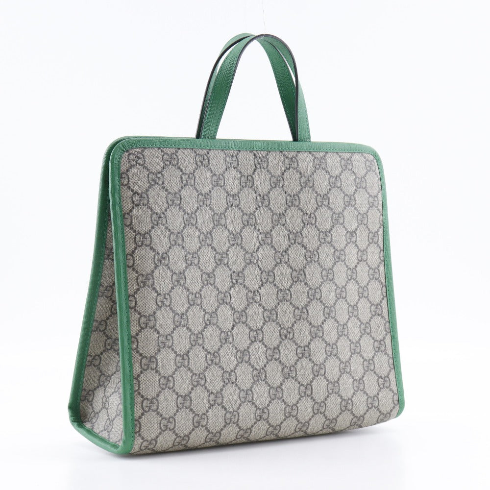 GUCCI Handbag 605662 GG Supreme Canvas Brown / green Children's Boat Tote Bag