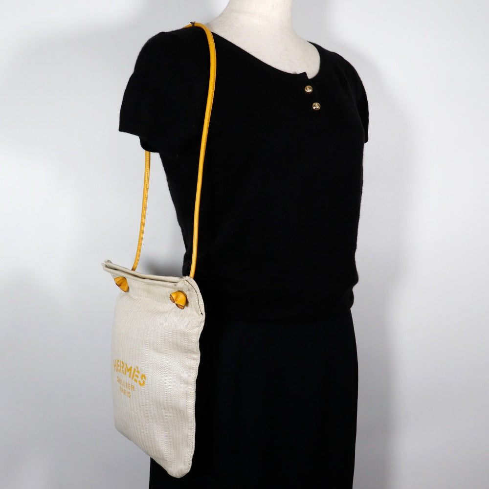 HERMES Shoulder Bag Towal chevron natural Sac Aline 2PM Women Used