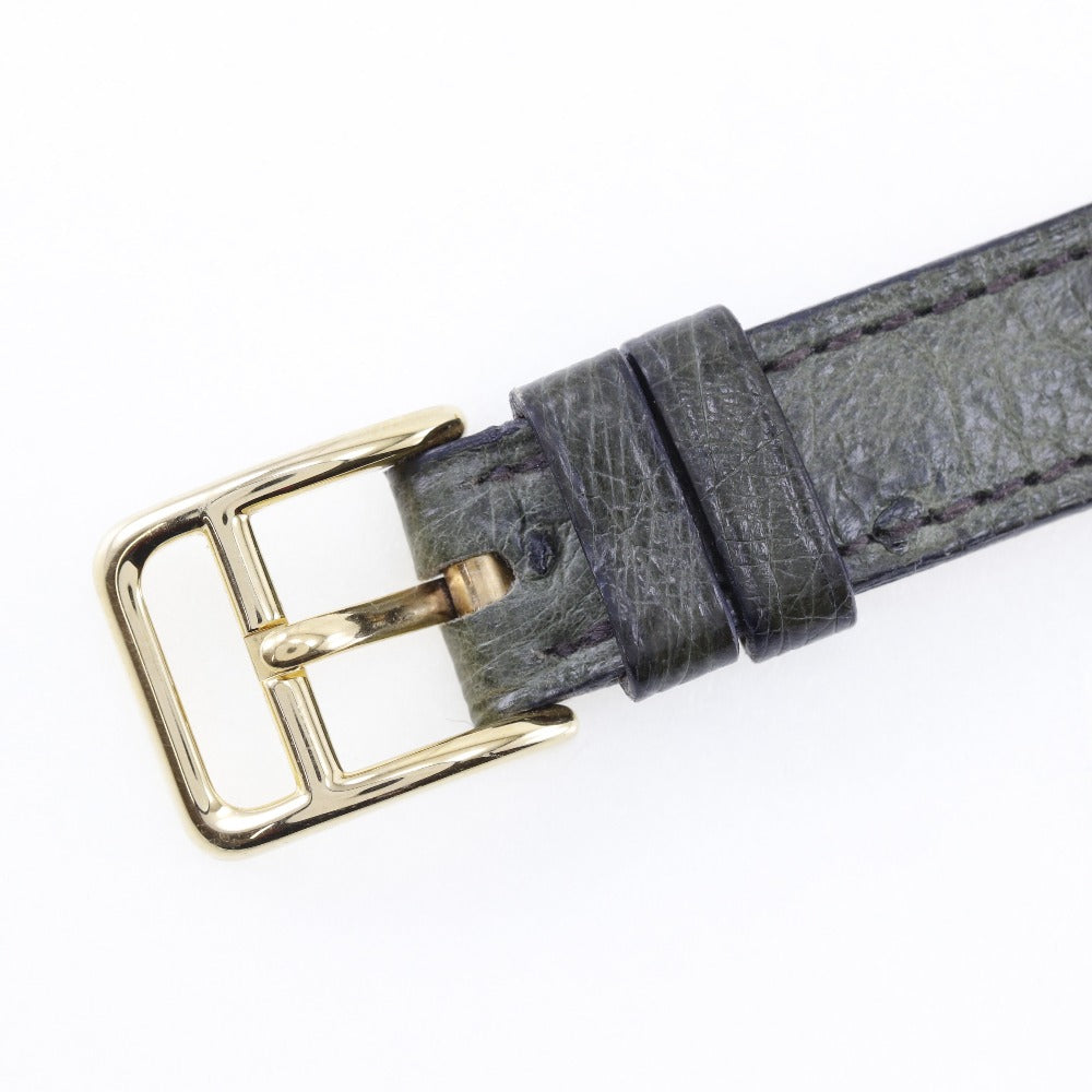 HERMES Watches Quartz Plated Gold , Leather gold Kelly White dial Women Used