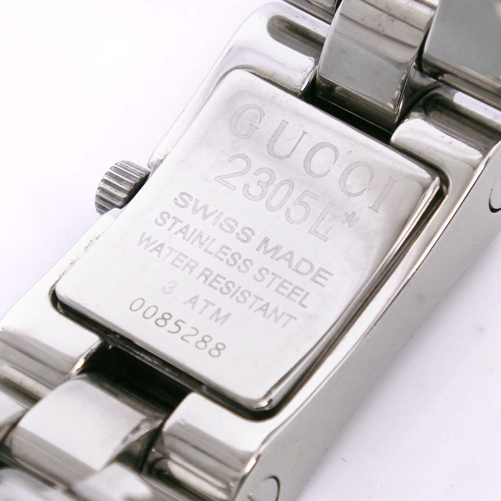 GUCCI Watches Quartz 2305L Stainless Steel Silver black dial Women Used