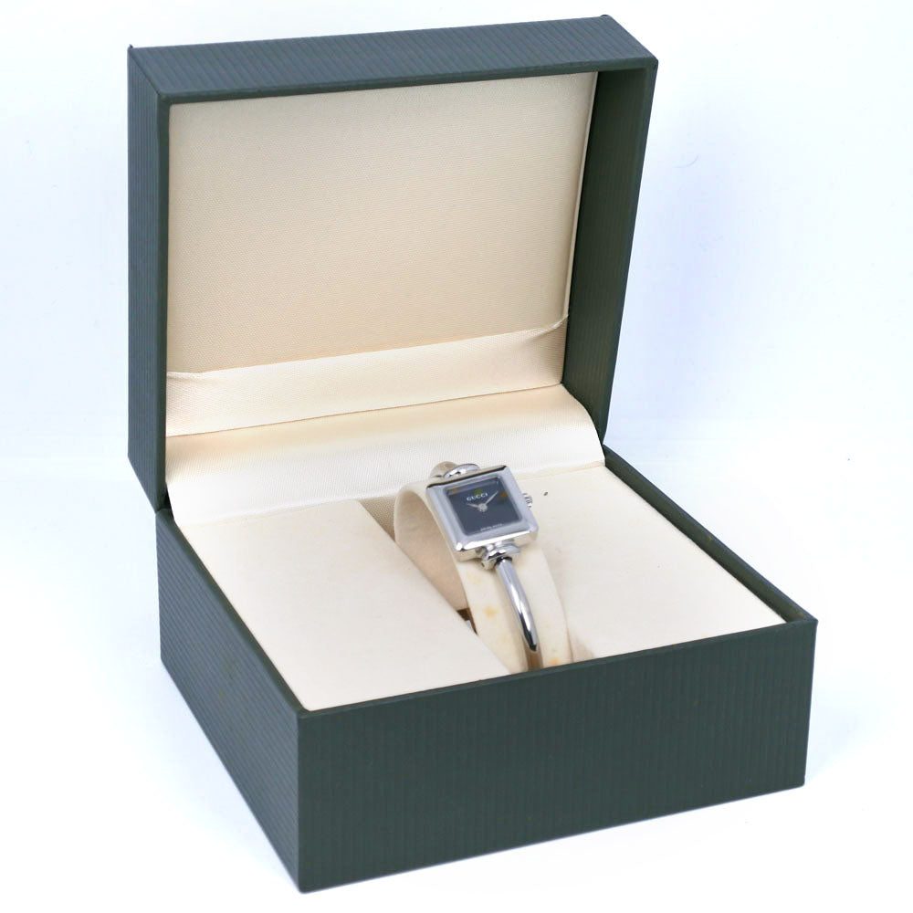 GUCCI Watches Quartz 1900L Stainless Steel Silver black dial Women Used