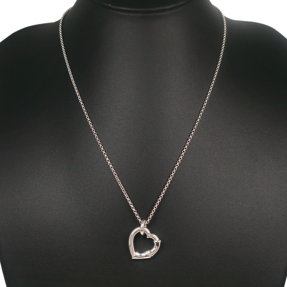 GUCCI Necklace Silver925 Silver Bamboo Heart Women Used