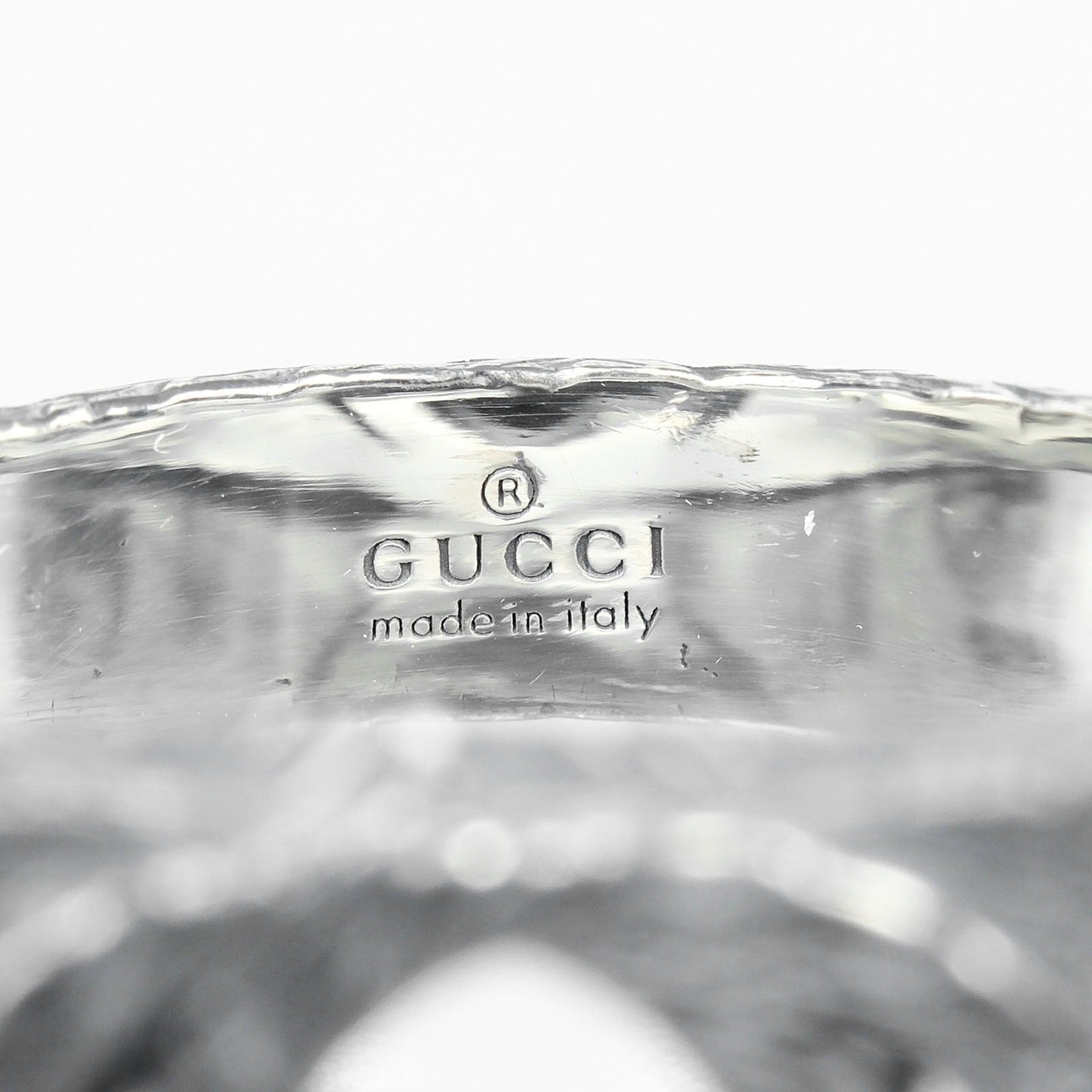GUCCI Ring Silver925 Silver Interlocking G Arabesque mens 19 Used