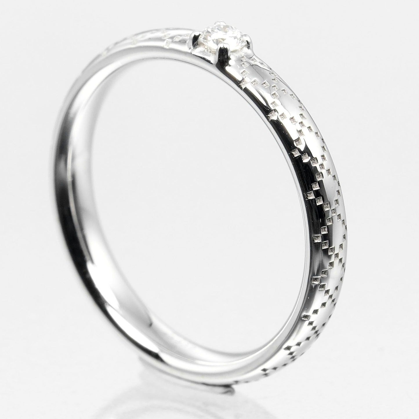 GUCCI Ring K18 White Gold, Diamond Silver Diamantissima Women 7 Used