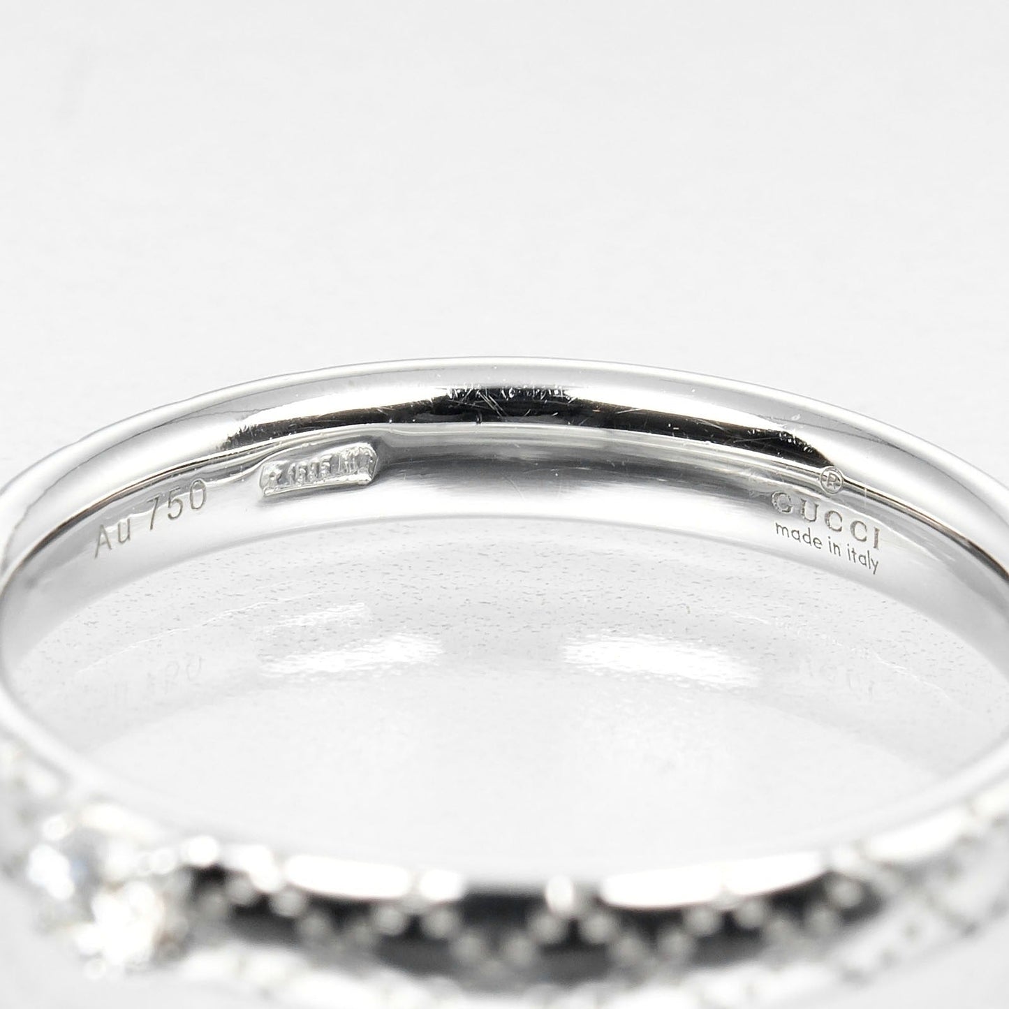 GUCCI Ring K18 White Gold, Diamond Silver Diamantissima Women 7 Used