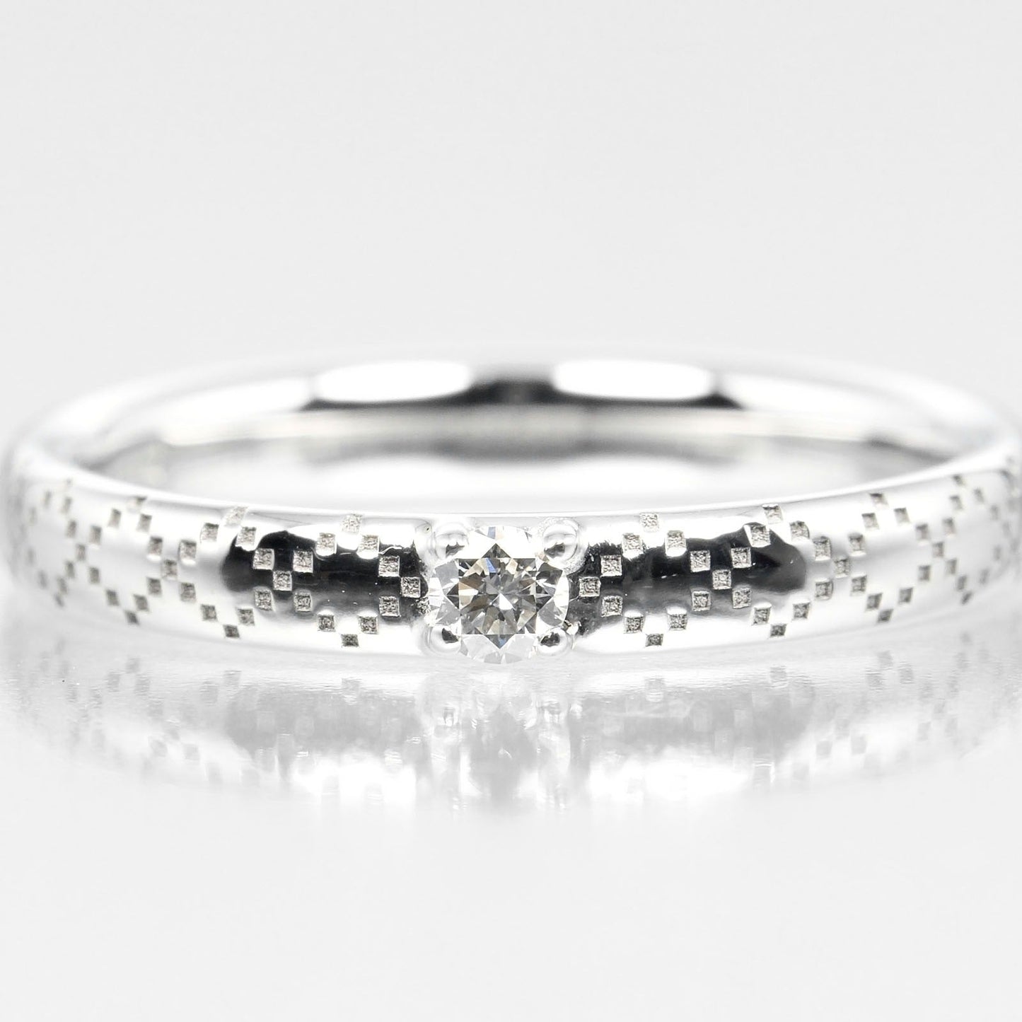 GUCCI Ring K18 White Gold, Diamond Silver Diamantissima Women 7 Used