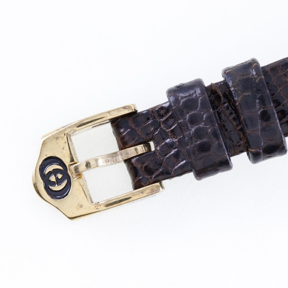 GUCCI Watches Quartz Plated Gold , Leather gold Sherry line Ivory dial Women Used