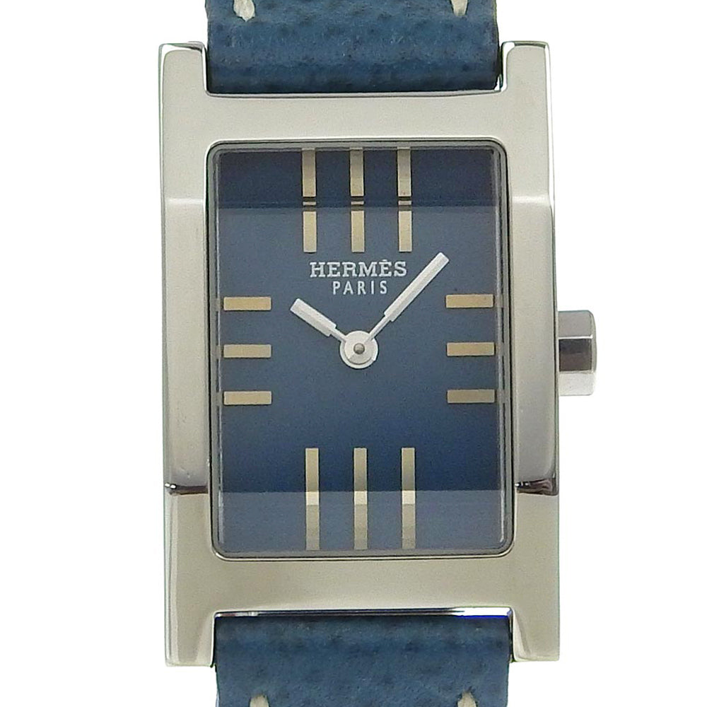 HERMES Watches Quartz TA1.210 Stainless Steel , Leather blue tandem Blue dial Women Used