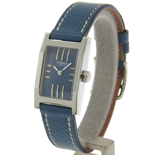 HERMES Watches Quartz TA1.210 Stainless Steel , Leather blue tandem Blue dial Women Used