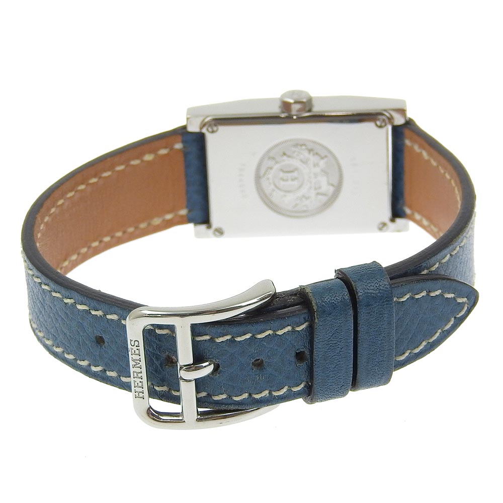 HERMES Watches Quartz TA1.210 Stainless Steel , Leather blue tandem Blue dial Women Used