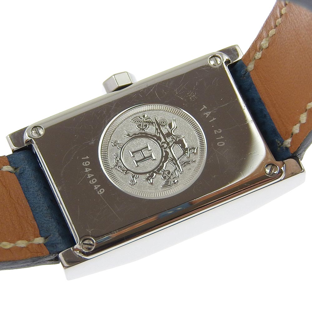 HERMES Watches Quartz TA1.210 Stainless Steel , Leather blue tandem Blue dial Women Used