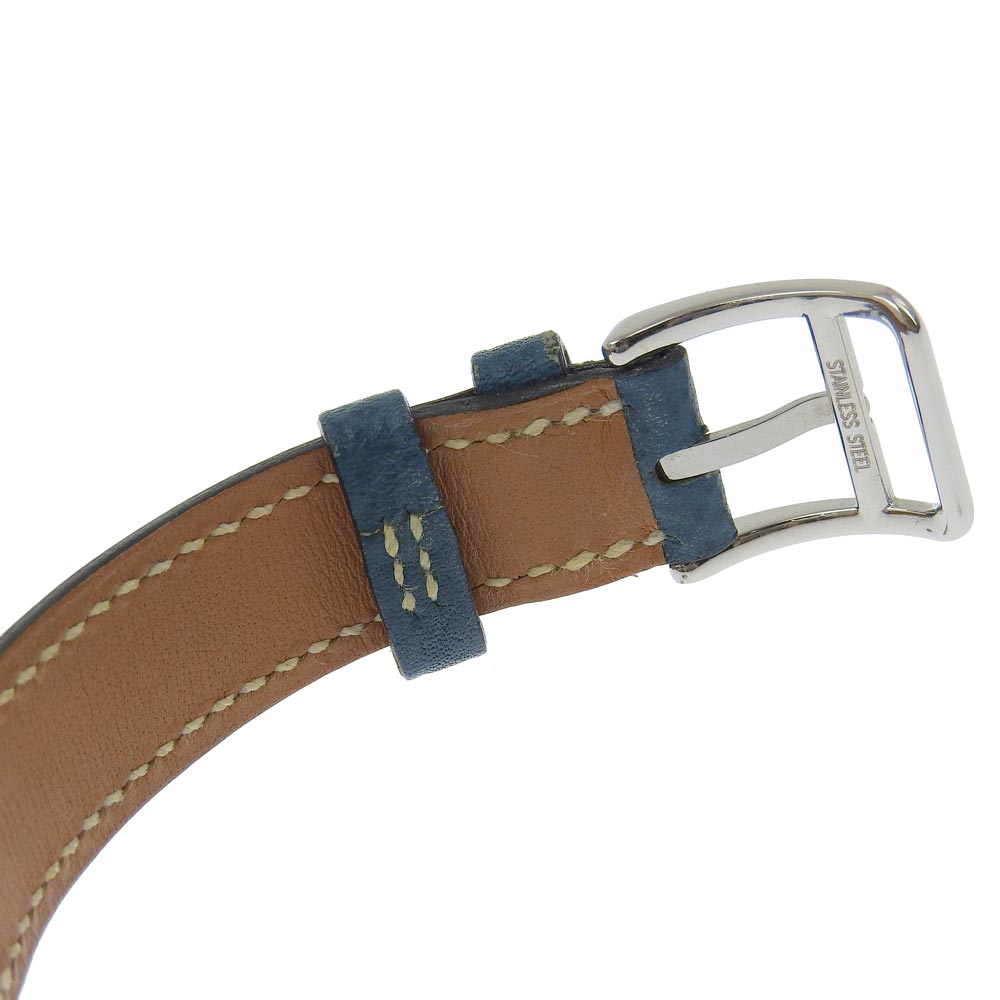 HERMES Watches Quartz TA1.210 Stainless Steel , Leather blue tandem Blue dial Women Used