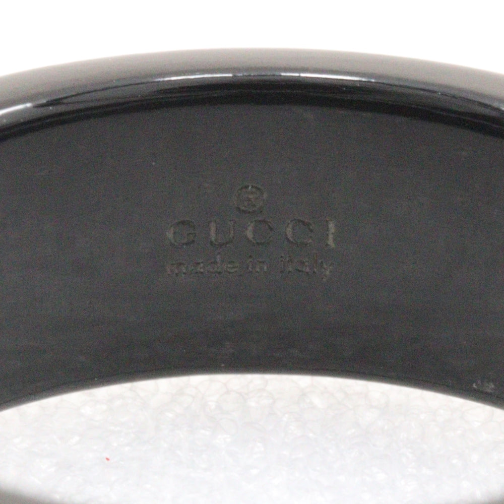 GUCCI Ring K18 White Gold, Corundum black Icon thin band unisex(Unisex) 15 Used