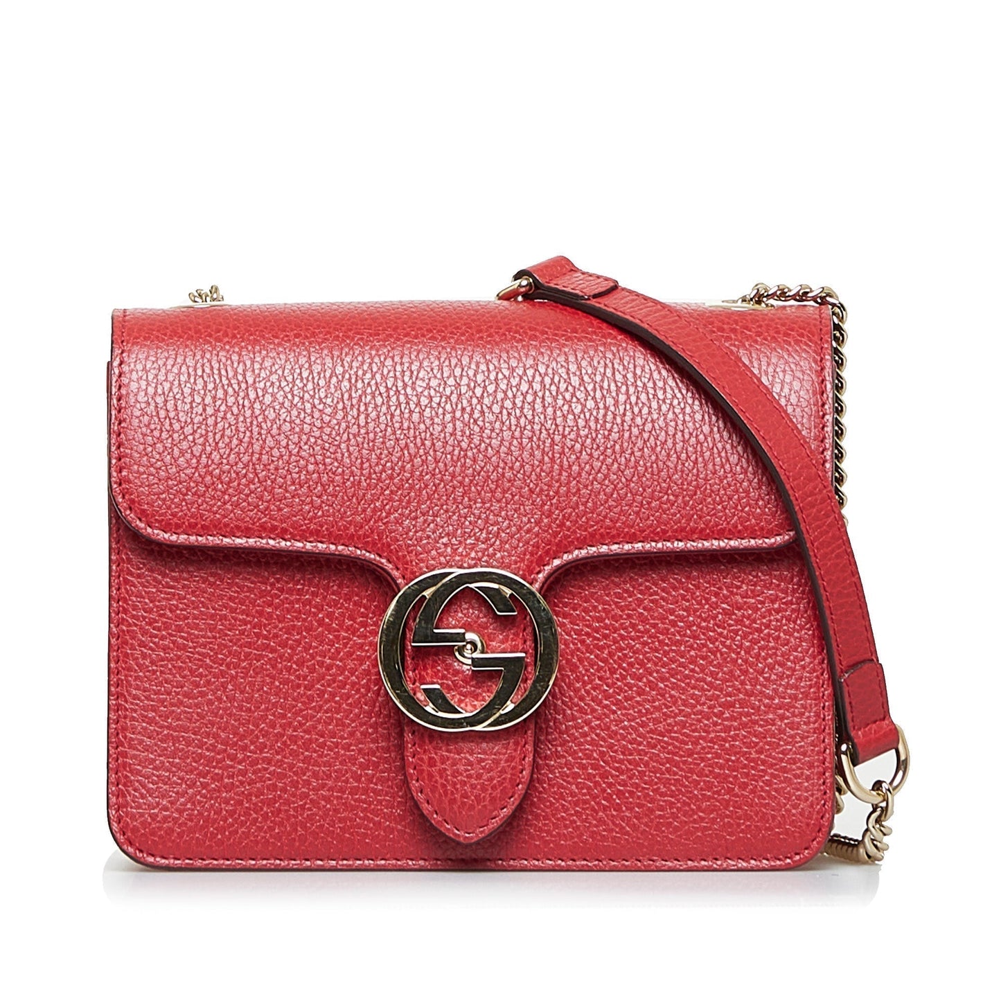 Gucci Interlocking G Red Dollar Calfskin