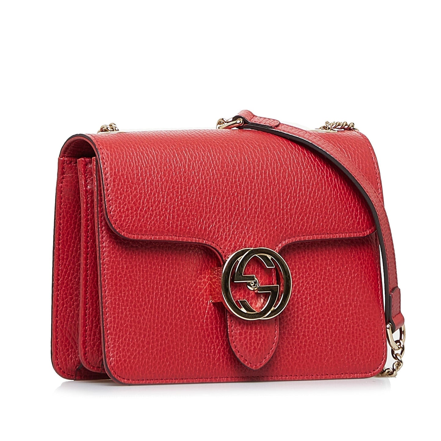 Gucci Interlocking G Red Dollar Calfskin