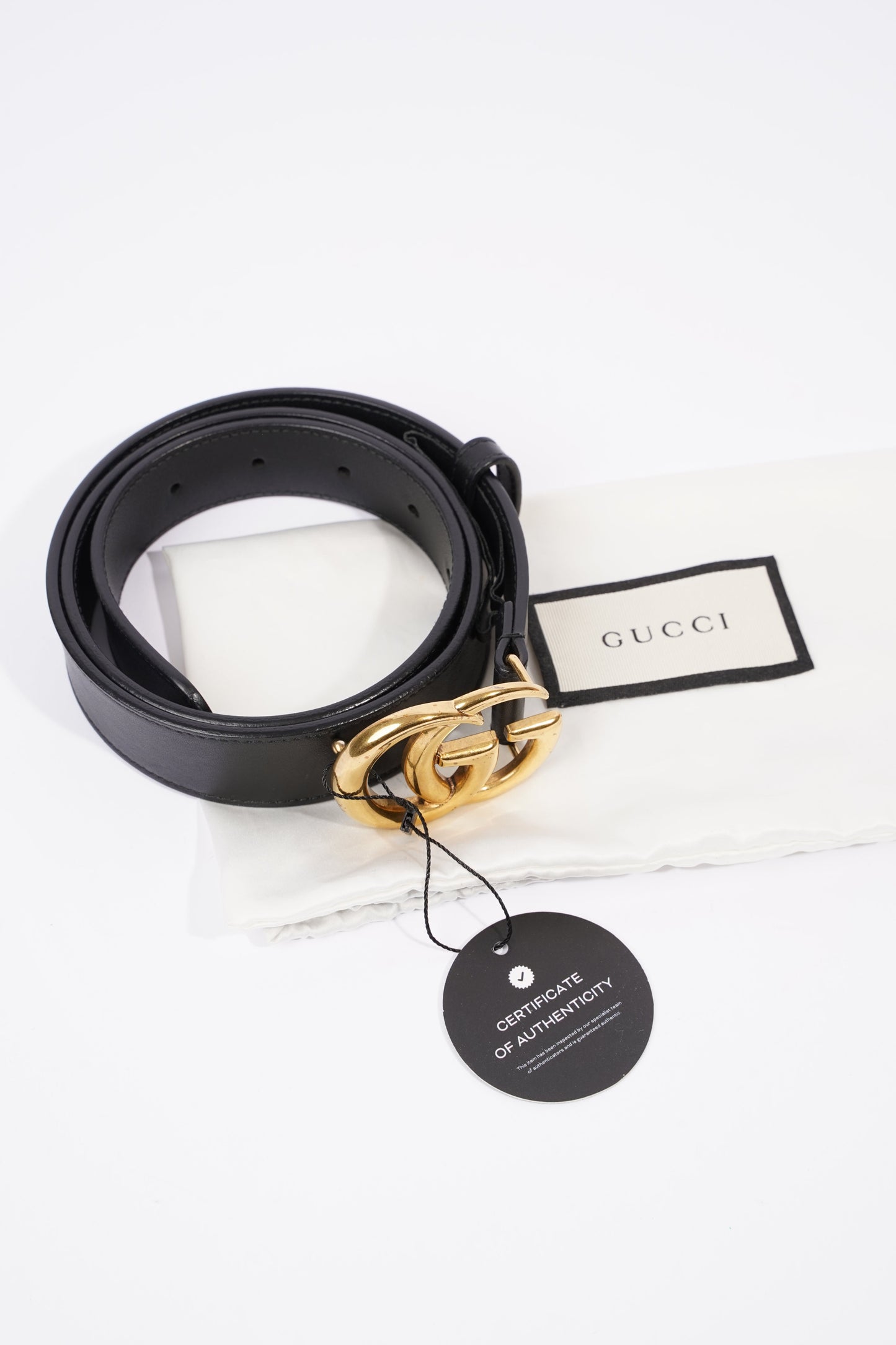Gucci Marmont Belt Black Leather 70cm