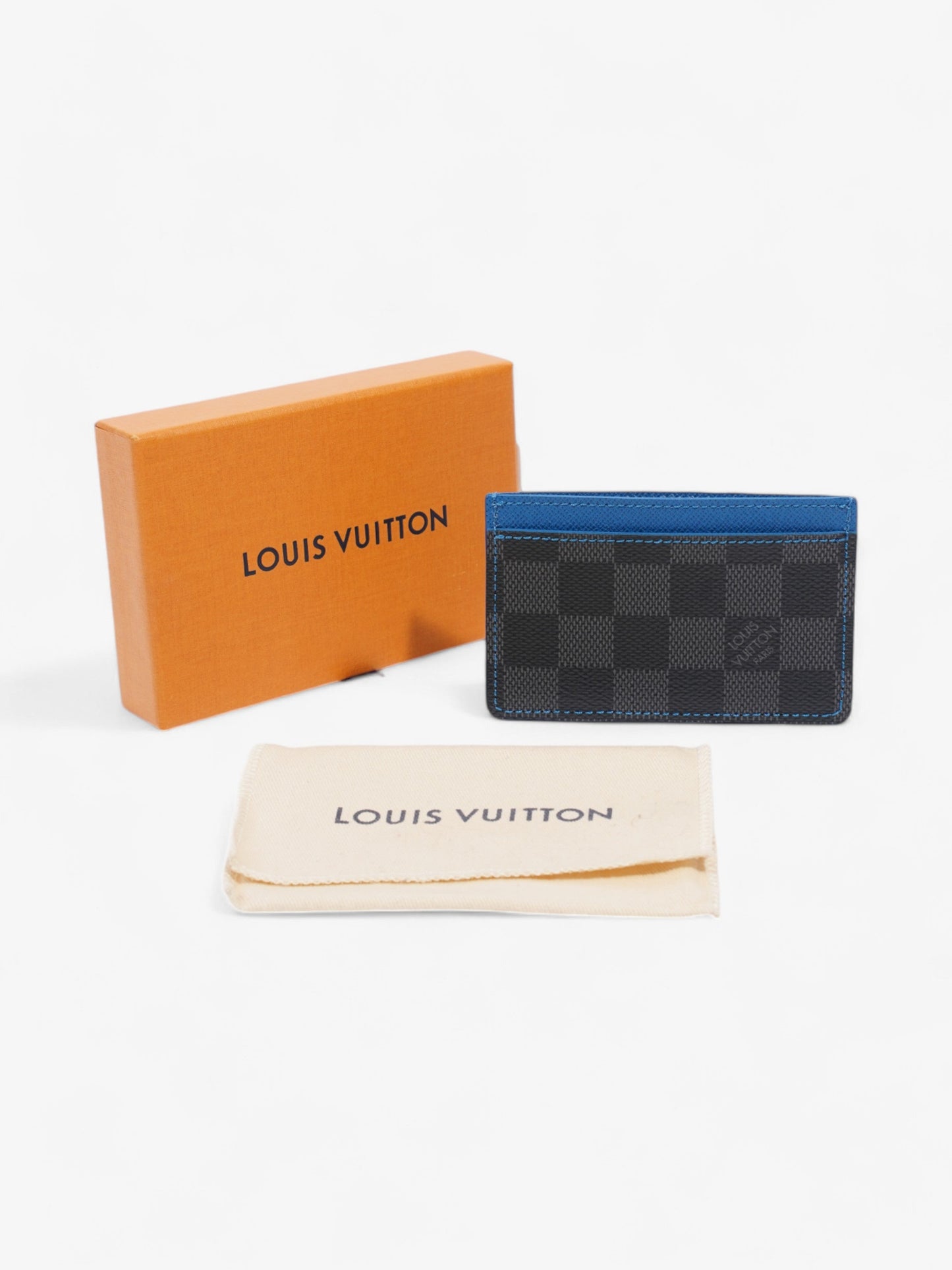 Louis Vuitton Card Holder Damier Graphite / Blue Coated Canvas