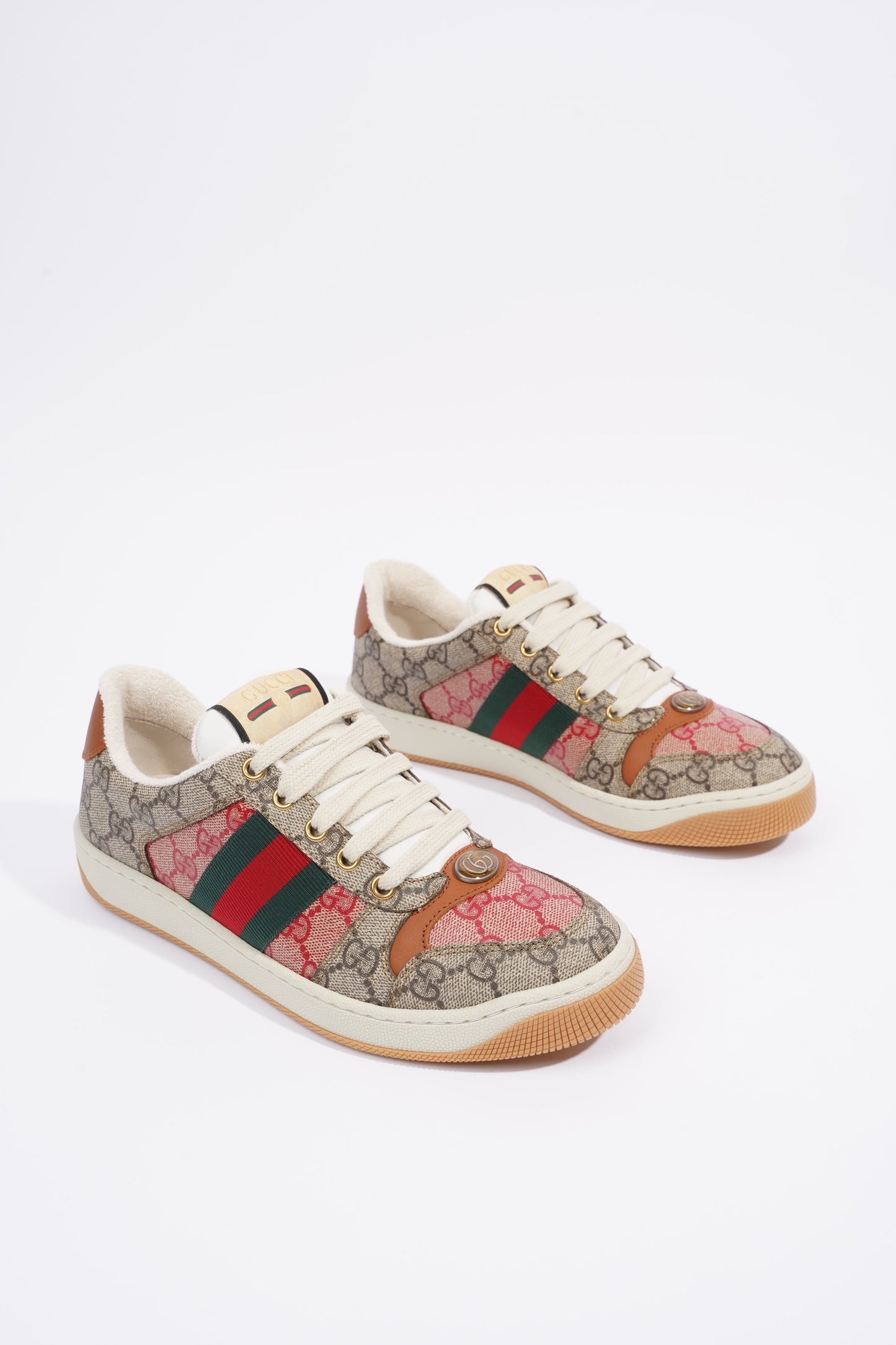 Gucci Screener Beige Monogram / Red Monogram / Brown Canvas EU 37 UK 4