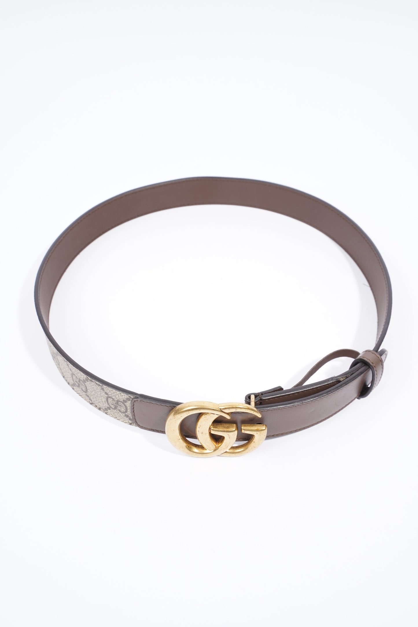 Gucci GG Marmont Reversible Belt GG Supreme / Brown Leather Leather 75cm 30"