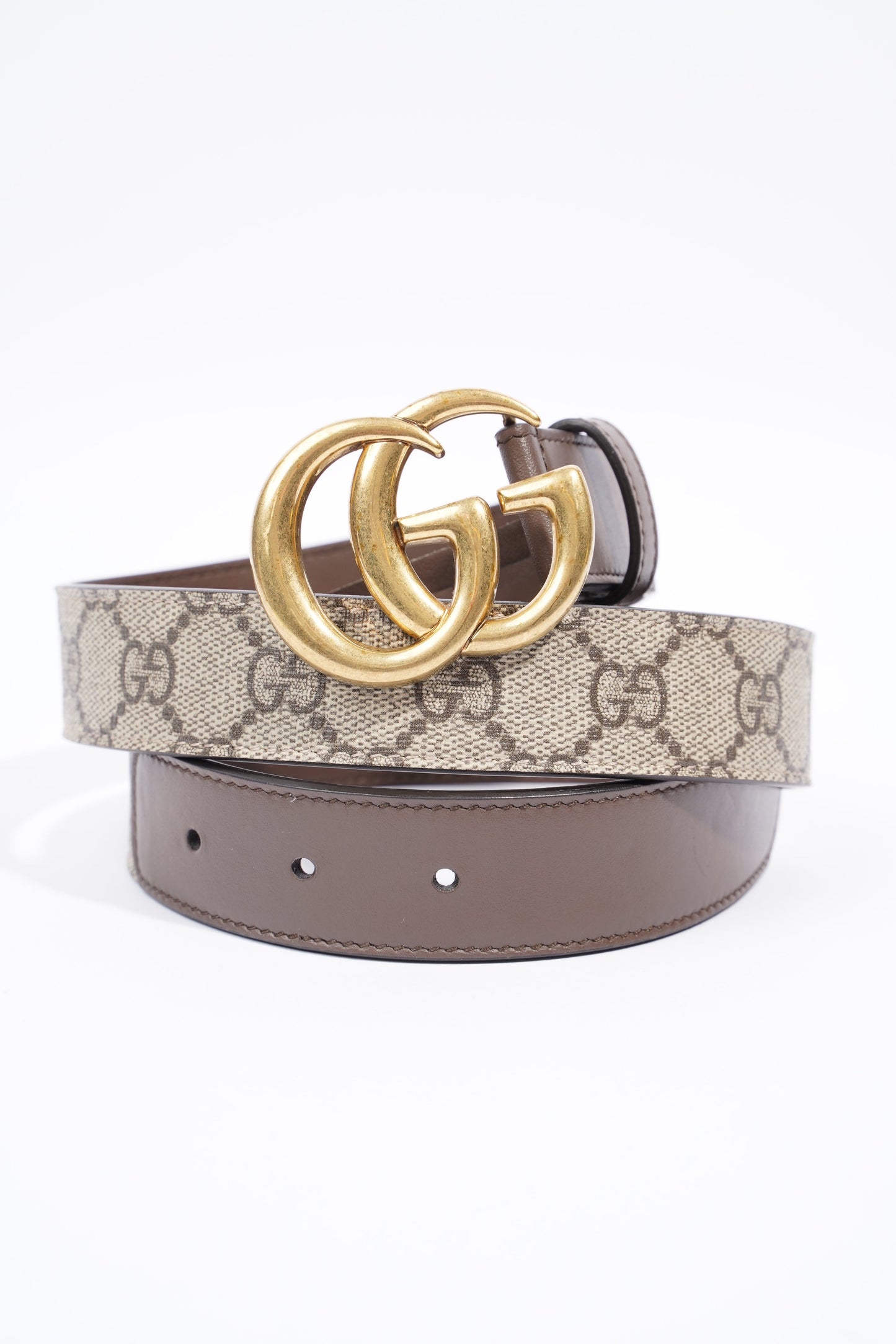 Gucci GG Marmont Reversible Belt GG Supreme / Brown Leather Leather 75cm 30"