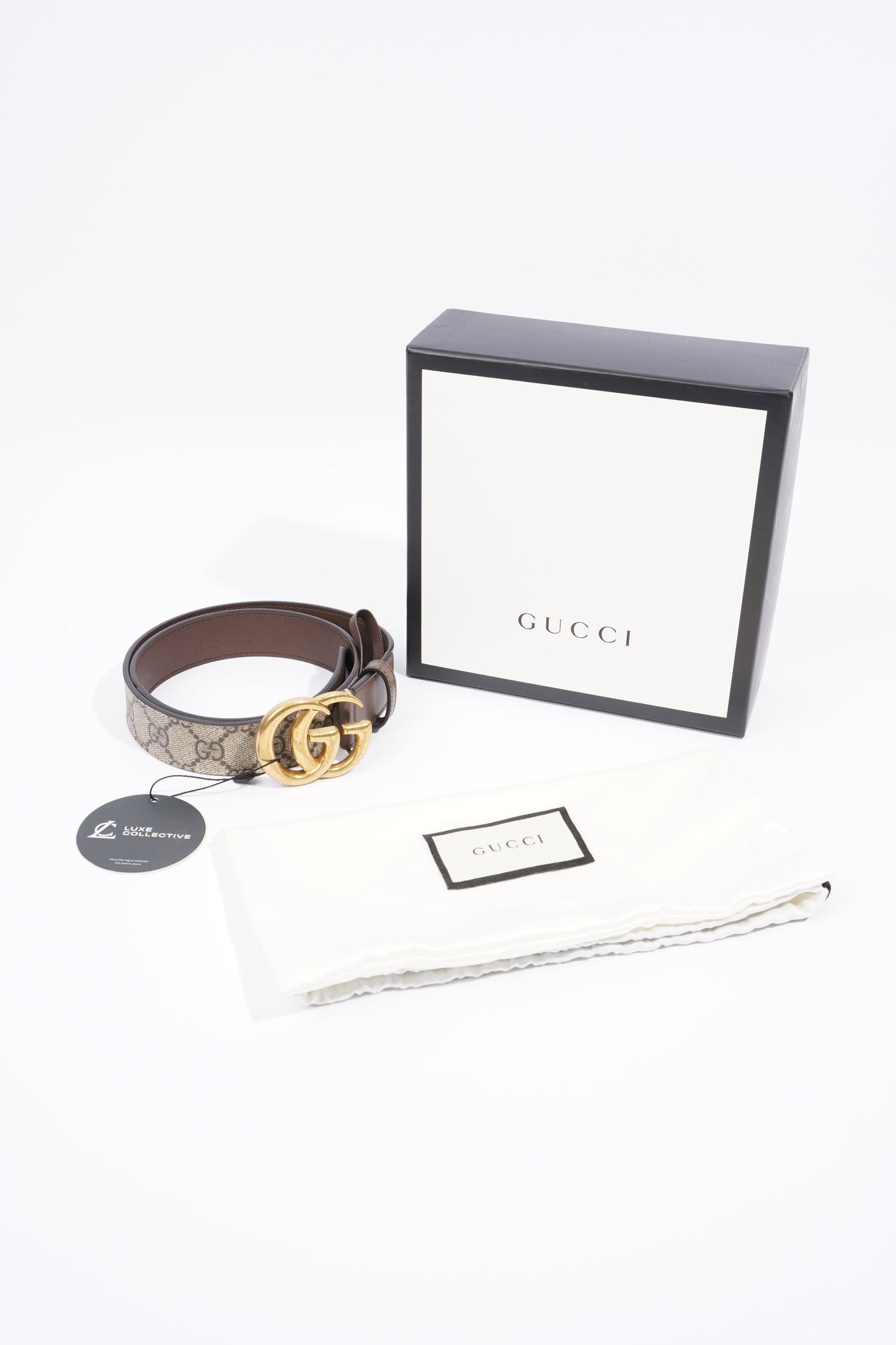 Gucci GG Marmont Reversible Belt GG Supreme / Brown Leather Leather 75cm 30"