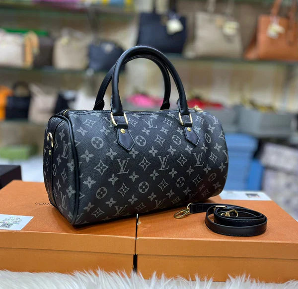 Louis Vuitton Duffel Bag - Premium Travel Companion (Black/Grey)