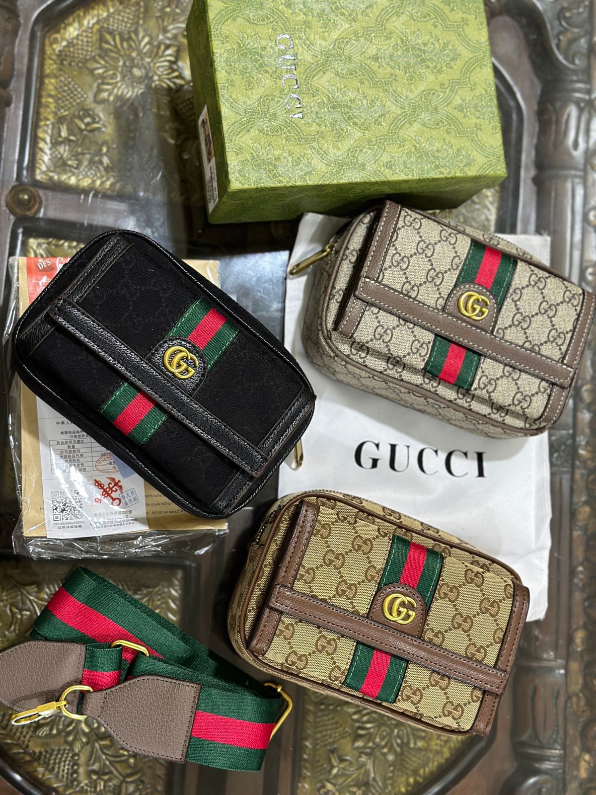 Gucci Ophidia Crossbody Bag For women(Black)