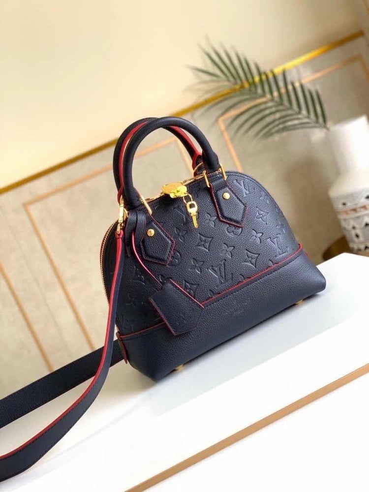 Louis Vuitton Alma Women's Bag – Medium Size, AAA Quality (Black/Maroon)