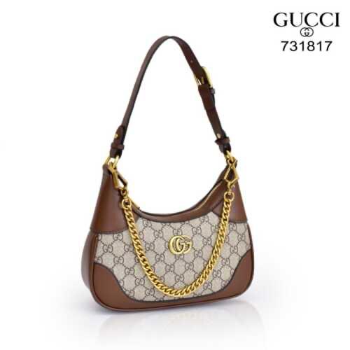 Gucci High-Quality Women Bag – Stylish Crossbody with Brand Accessories (Dual Brown)