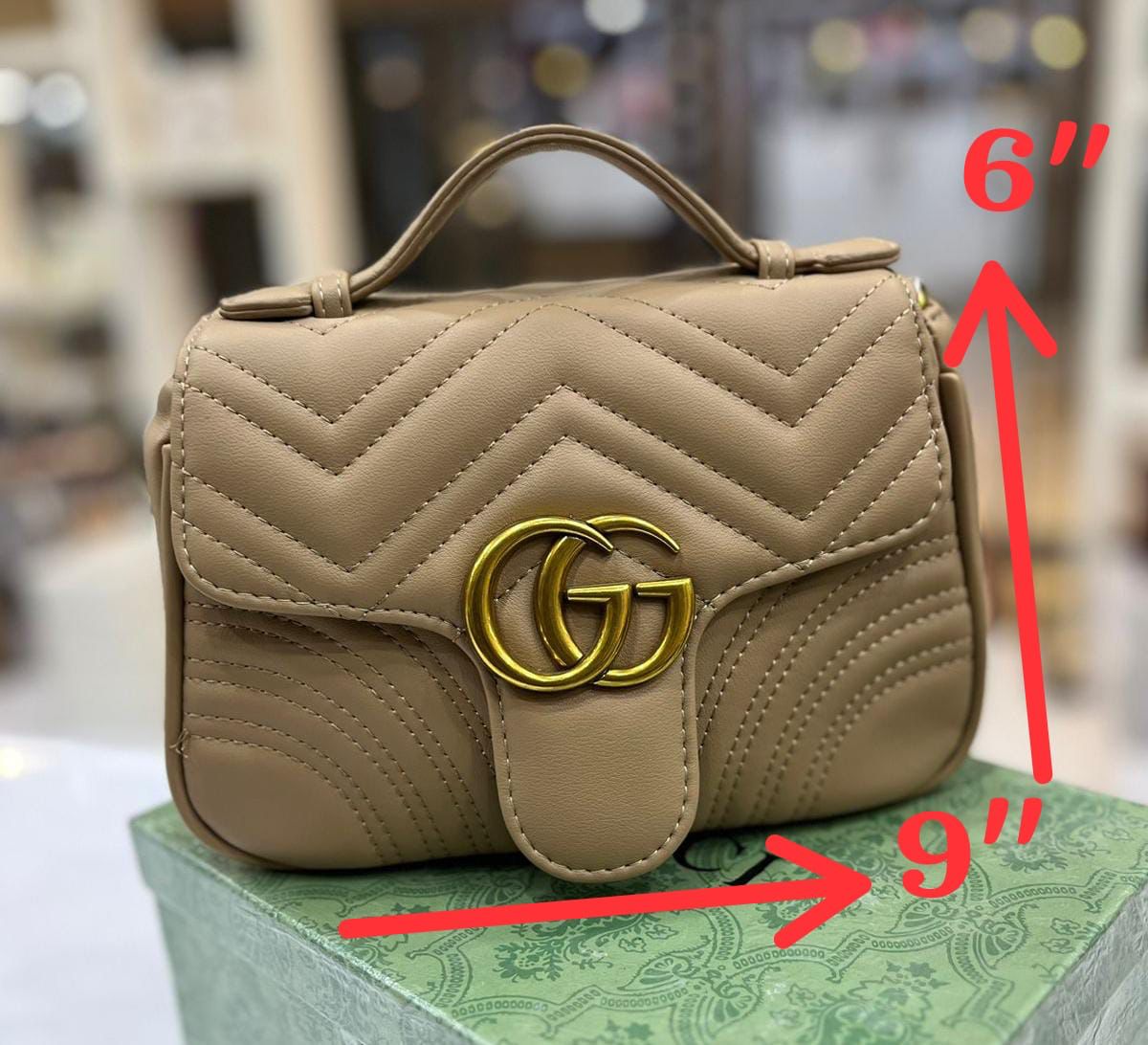 GUCCI GG Marmont Mini Top Handle Sling Bag (brown 1)