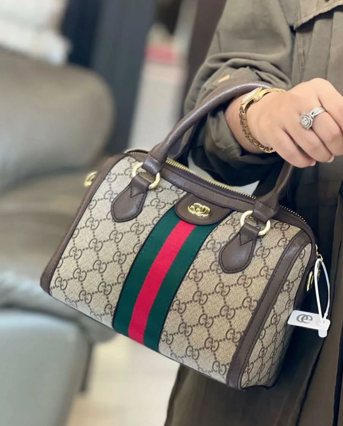 GUCCI Ophidia Super Medium Bag (Brown)