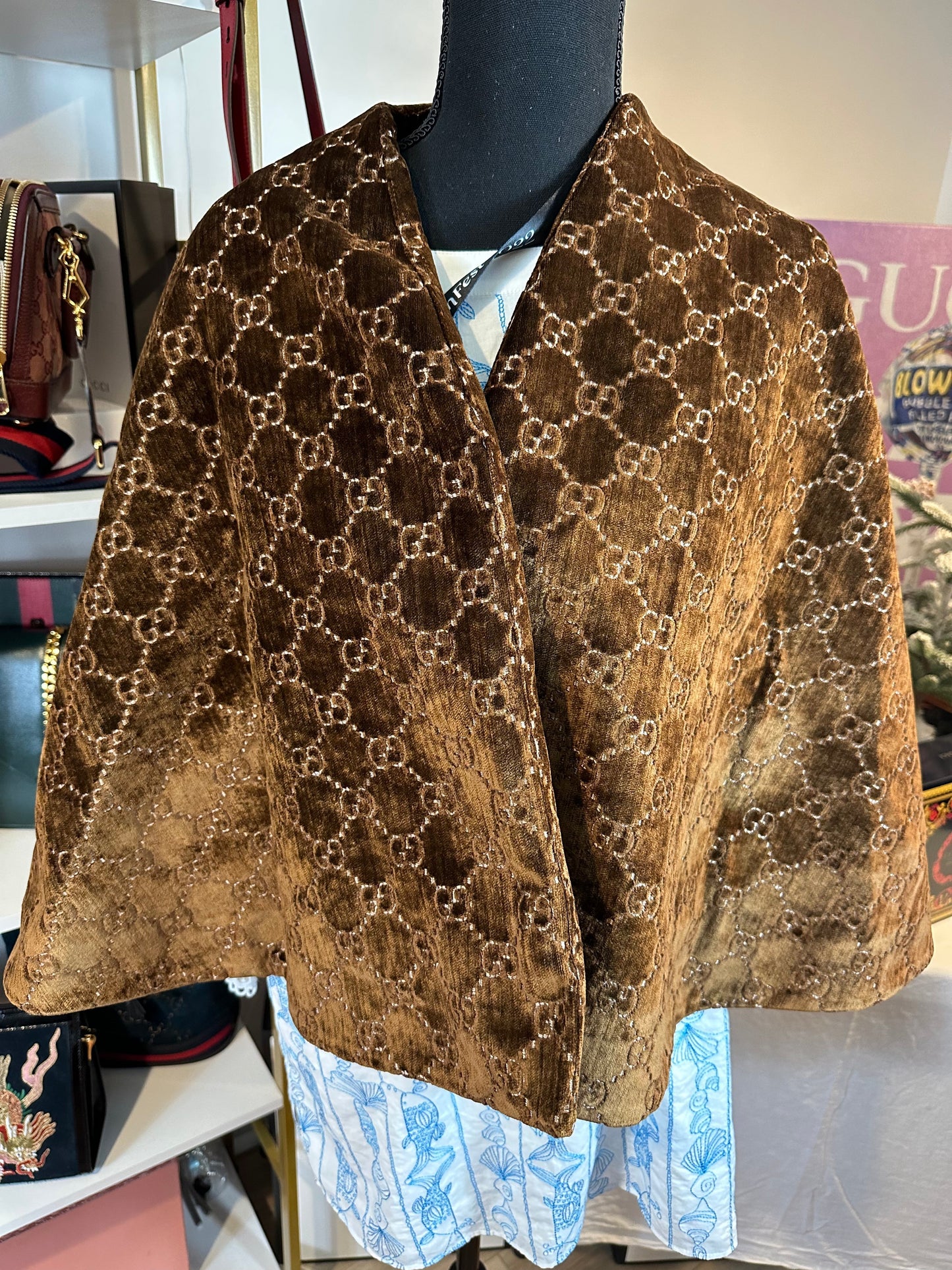 Gucci Interlocking GG Velvet Cape