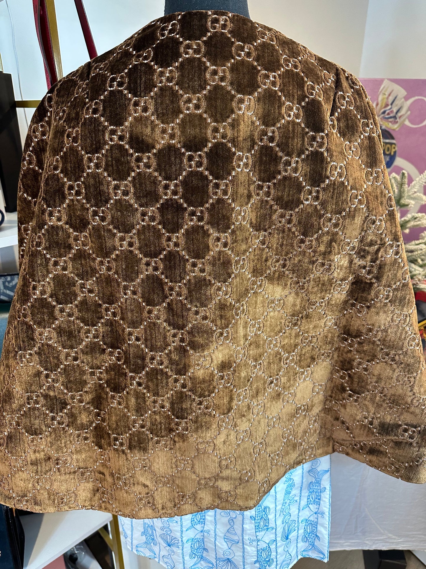 Gucci Interlocking GG Velvet Cape