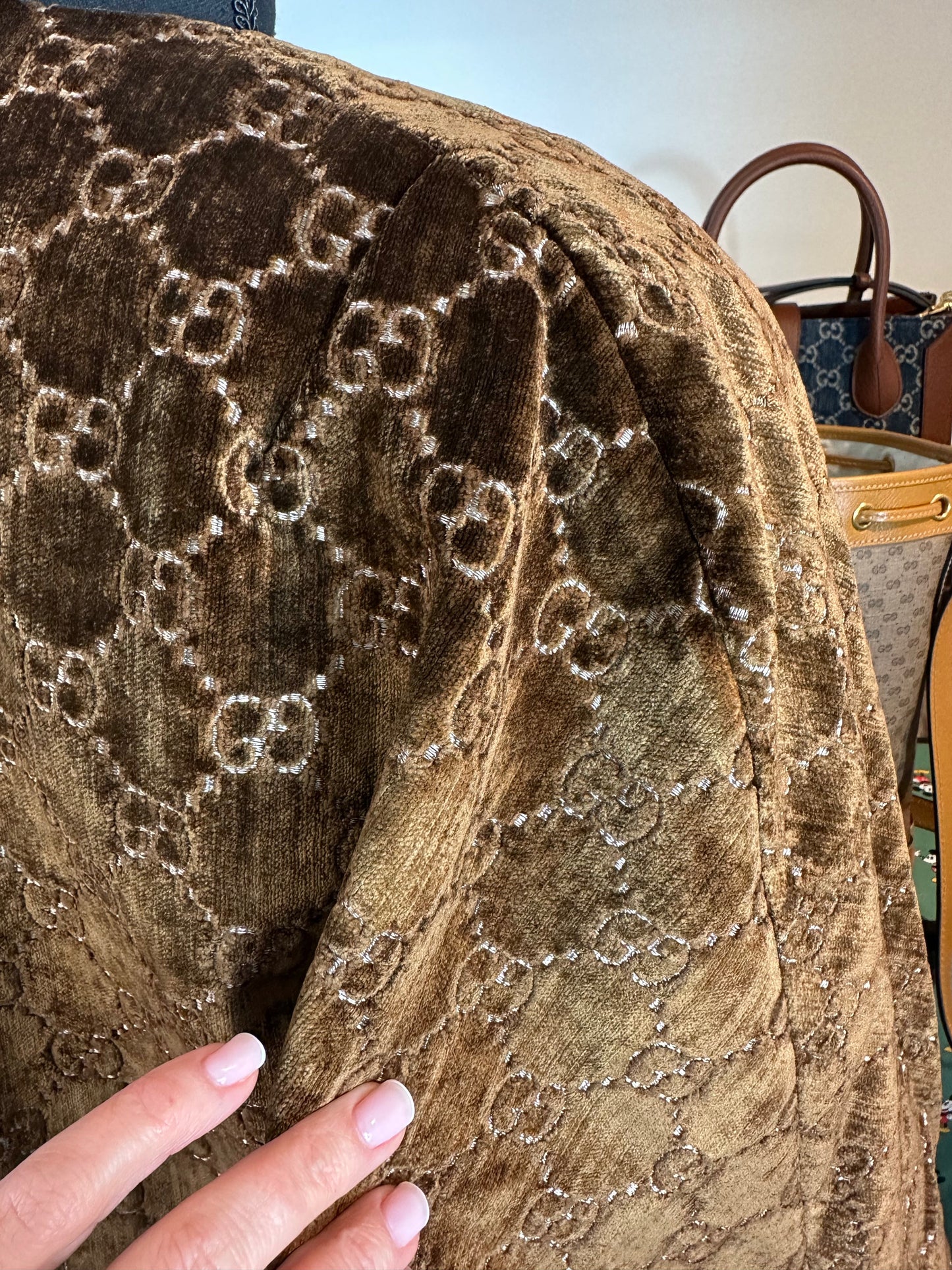 Gucci Interlocking GG Velvet Cape