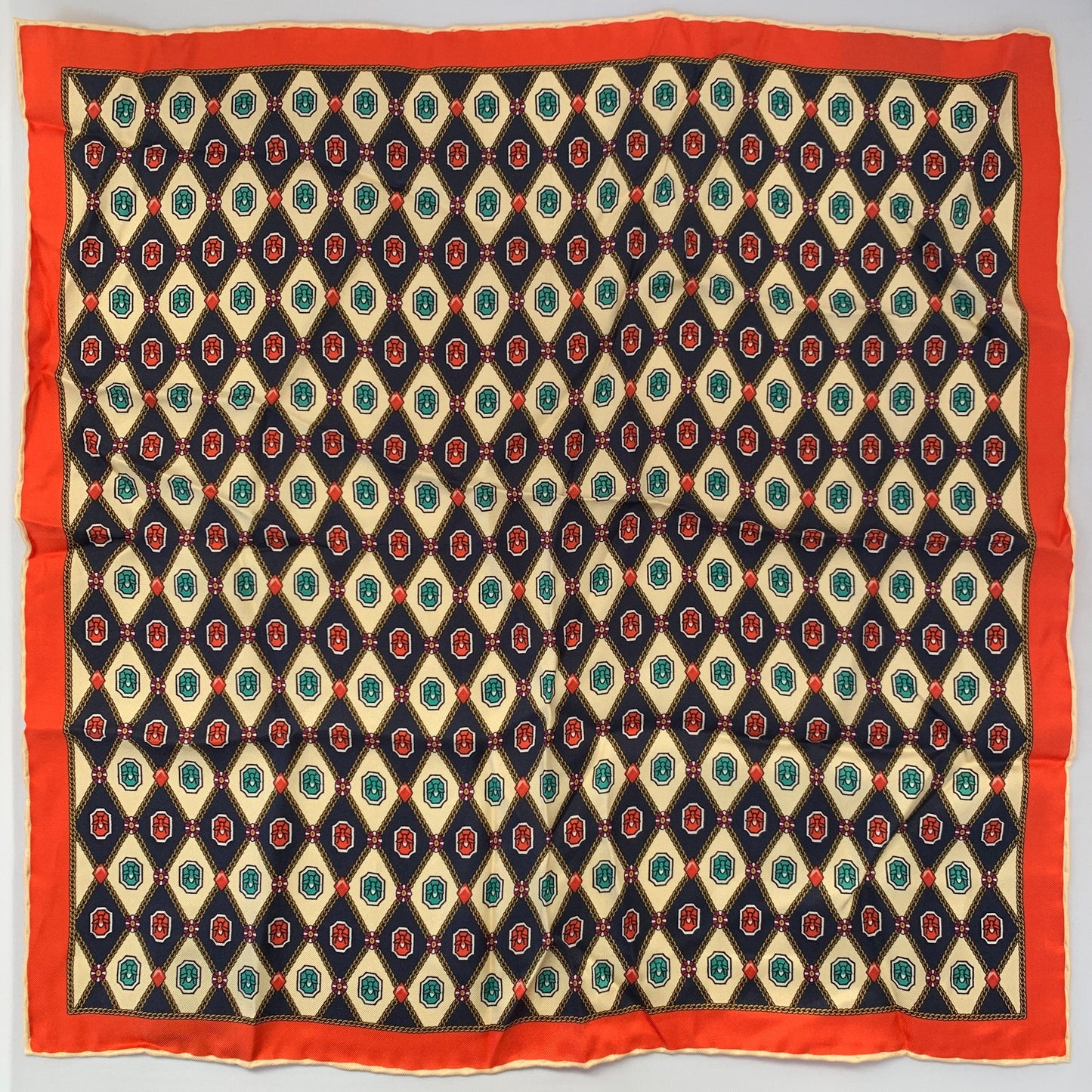 Gucci Geometric Jewel Print Pocket Square in Ivory