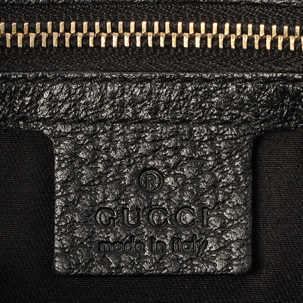 Gucci Calf Skin Logo Plate Jackie Shoulder Bag Black
