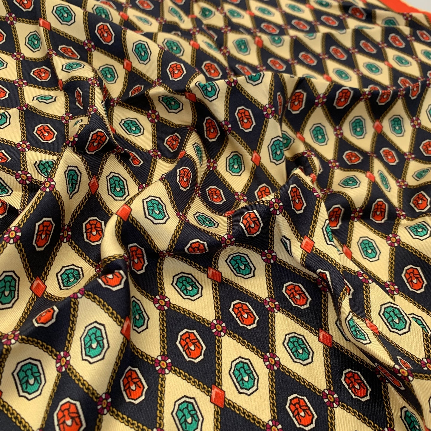 Gucci Geometric Jewel Print Pocket Square in Ivory