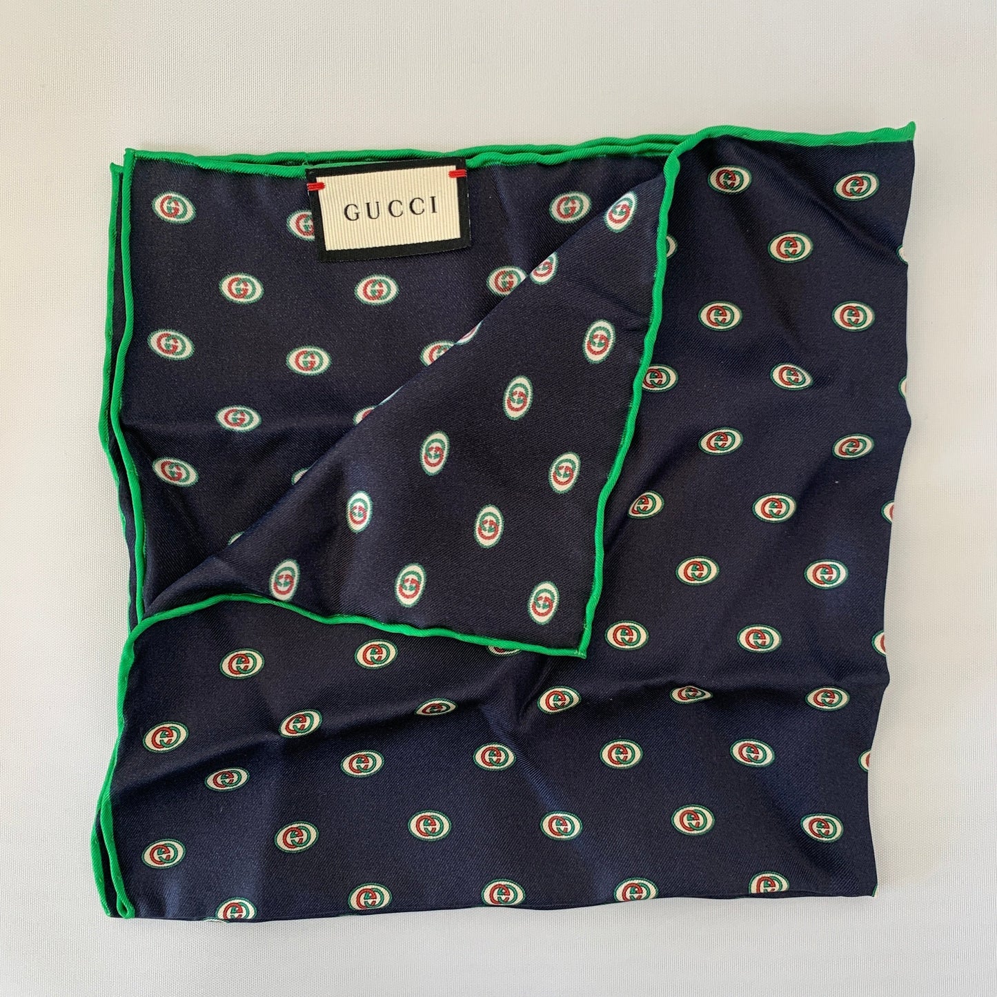 Gucci Interlocking GG Print Pocket Square in Midnight Blue