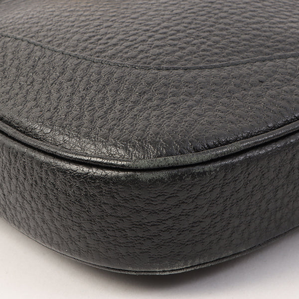 Gucci Calf Skin Logo Plate Jackie Shoulder Bag Black