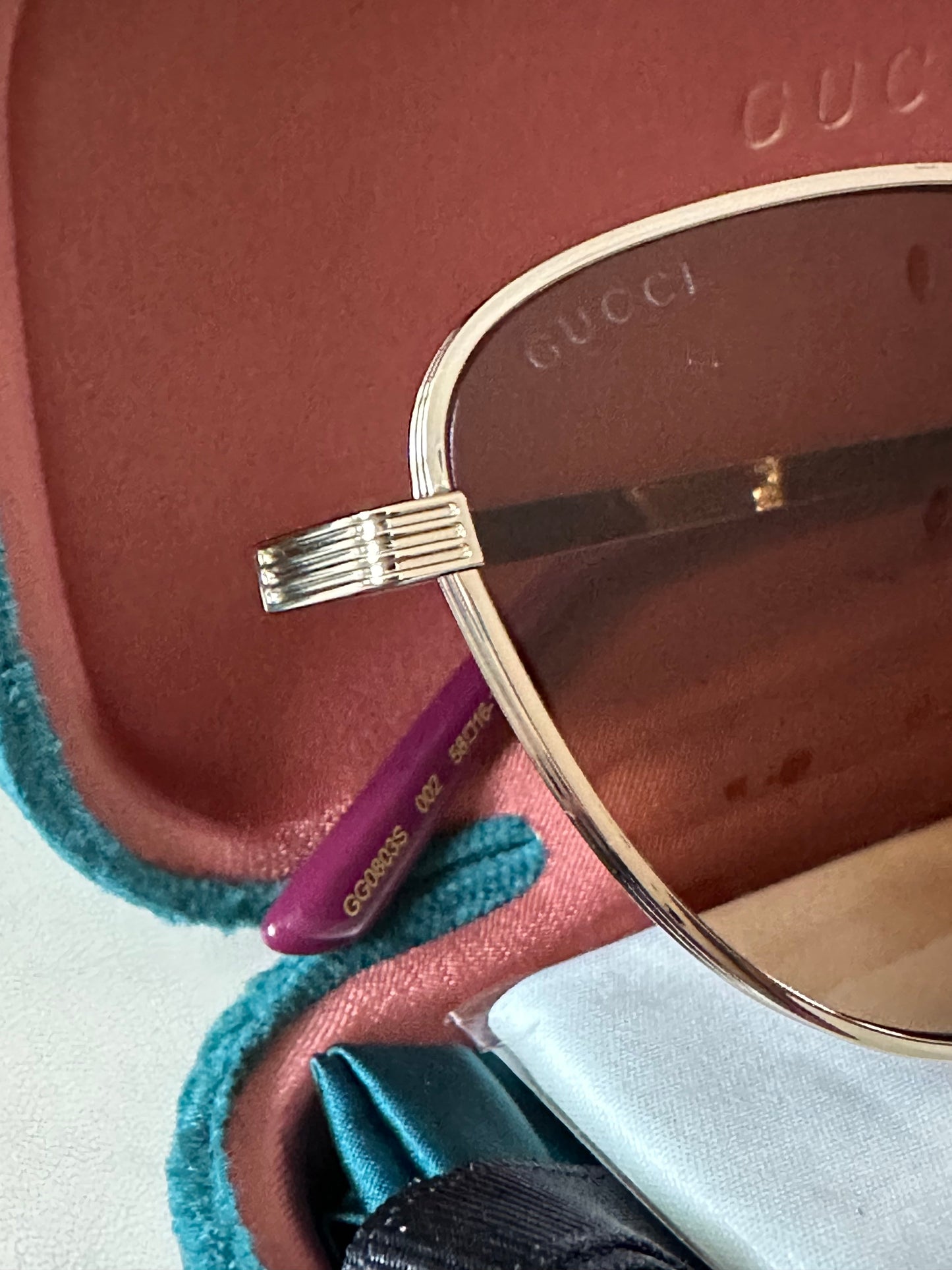 Gucci Oversized Cat Eye Sunglasses with Gold Frame