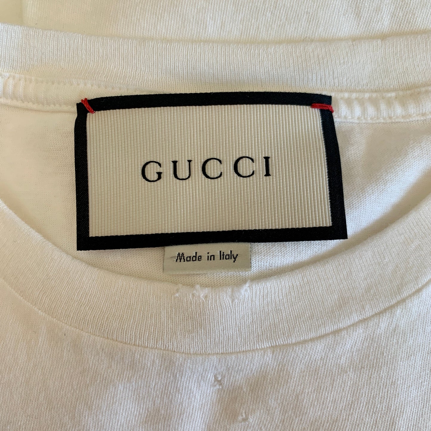 Gucci Vintage Distressed & Oversized Cotton Jersey in Optical White